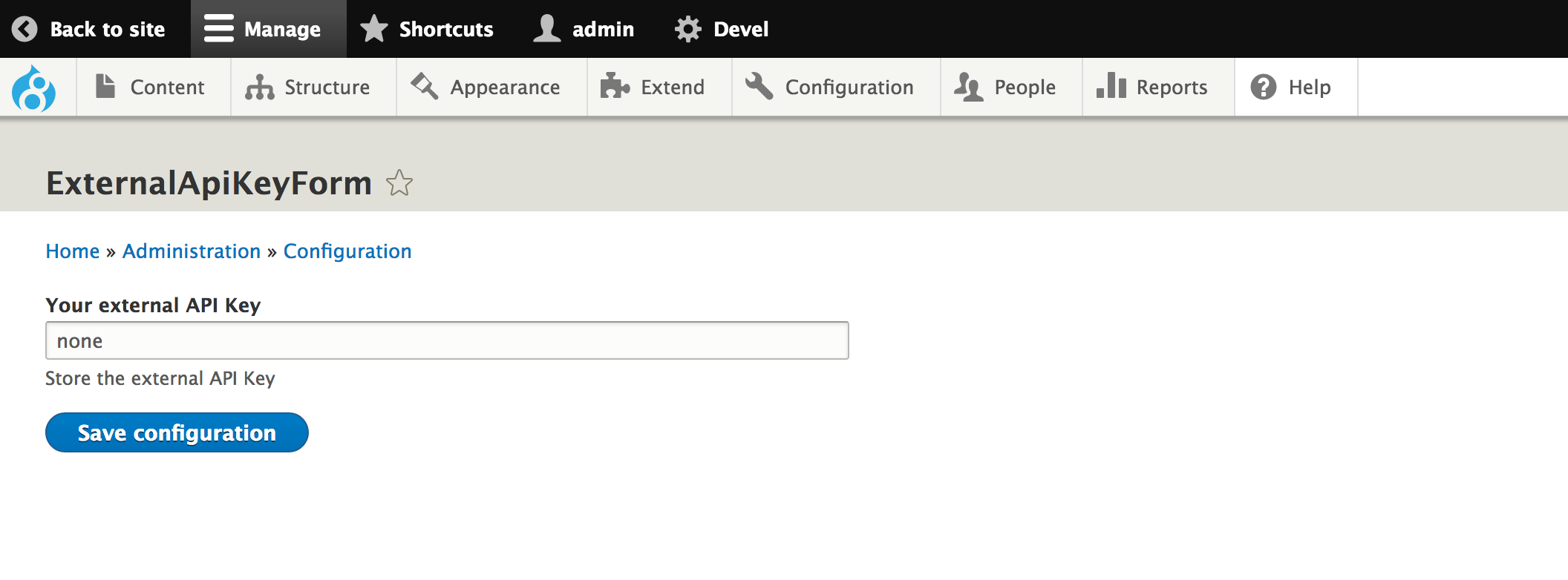 Drupal 8 config form